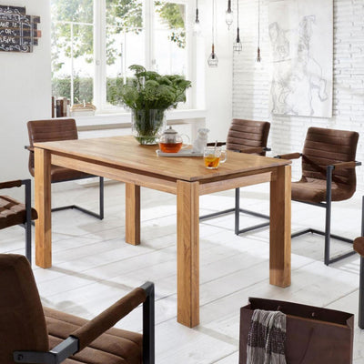 NordicStory Nordic rustic oak solid wood dining table