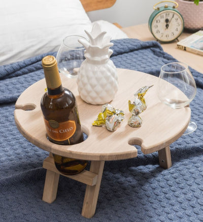 NordicStory Portable Wine Picnic Table, Foldable Tray
