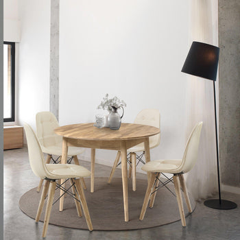 NordicStory Round dining table in solid oak wood 