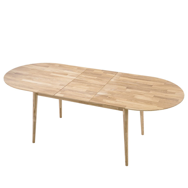 NordicStory Extending oval dining table in solid oak wood