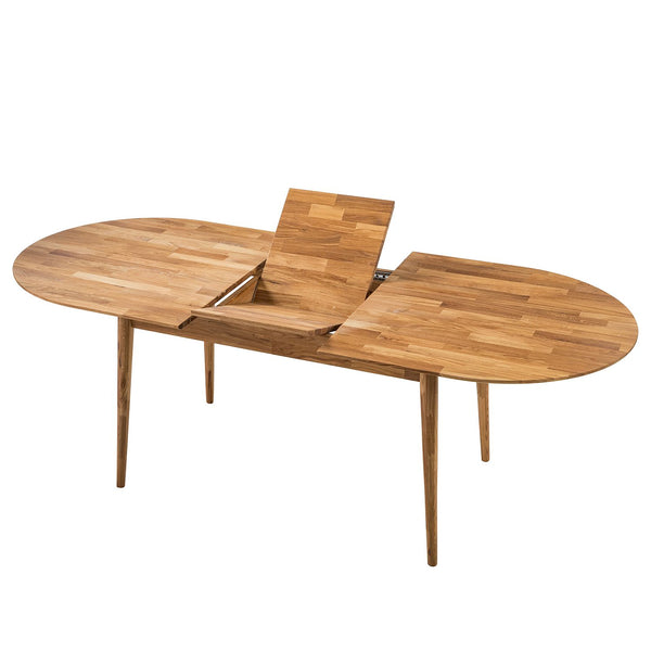 NordicStory Extending oval dining table in solid oak wood