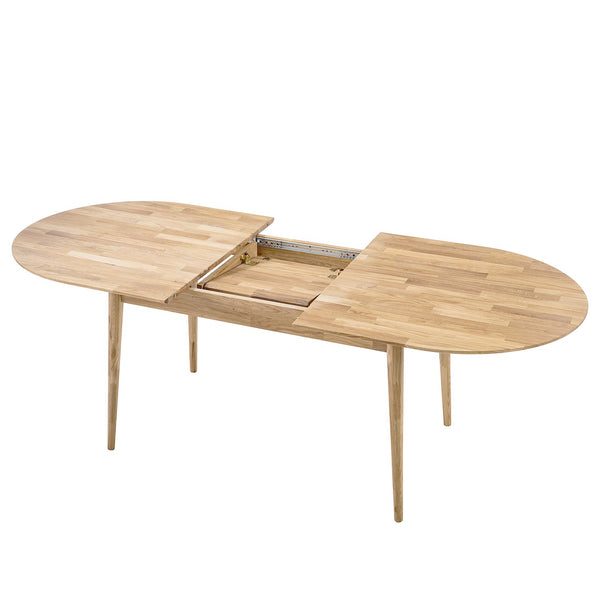 NordicStory Extending oval dining table in solid oak wood