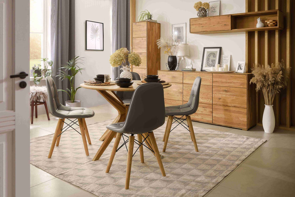 NordicStory Round dining table in solid oak wood