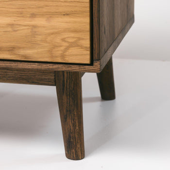 NordicStory Scandinavian oak solid wood bedside table