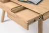 NordicStory Desk Einstein 2 140 x 55 x 106 cm. Scandinavian Natural Oak Solid Wood