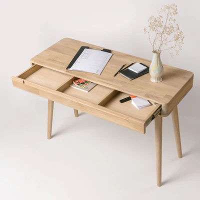 NordicStory Escandi desk table 110 x 43 x 75 cm. solid oak Scandinavian wood 