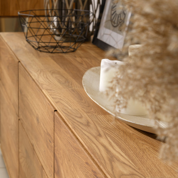 NordicStory Solid oak TV stand for living room NordicStory