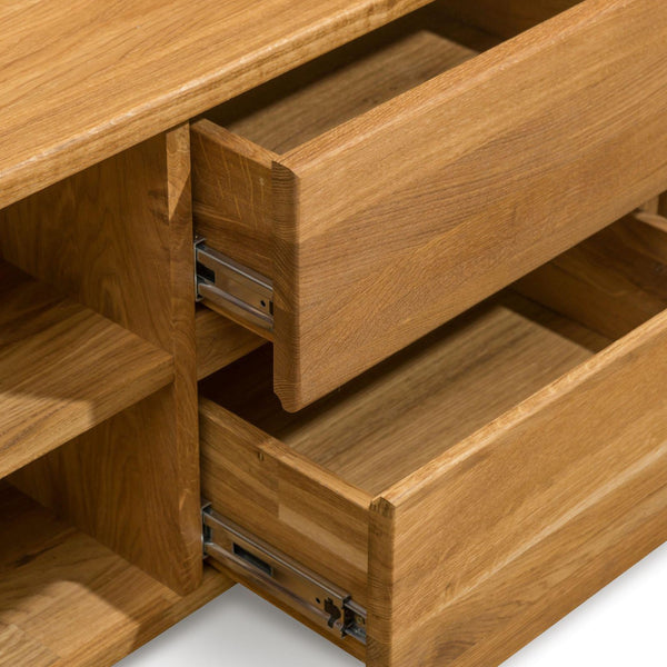 NordicStory TV stand Elsa 160 x 44 x 47 cm. Solid Wood Oak