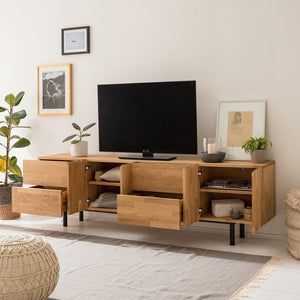 NordicStory TV stand solid oak wood Scandinavian industrial design 