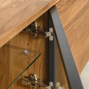 NordicStory Solid oak TV stand with black metal legs Moritz