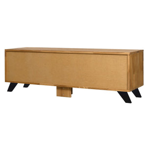 Solid oak TV stand Moritz, 150 x 45 x 51,3 cm, NordicStory