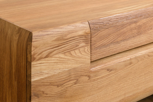 NordicStory Solid wood oak floating TV cabinet, wall mounted TV console, wall-mounted TV stand