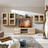 NordicStory wall cabinet solid oak wood storage with Scandinavian glass 