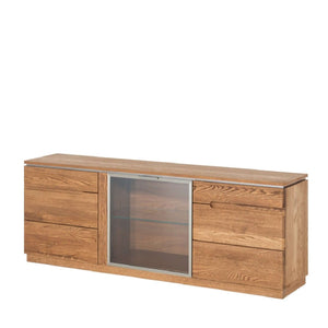 LoftStory Chest of drawers or TV stand in oak wood Montenegro 26 180 x 42 x 59 cm.