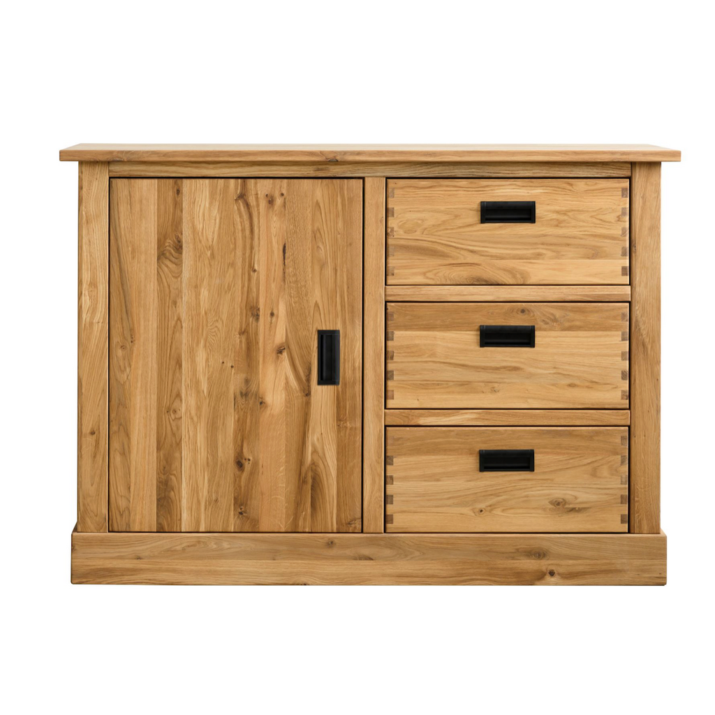 NordicStory Sideboard Chest of drawers in solid oak "Provance 1x3" 121 x 48 x 84,5 cm.