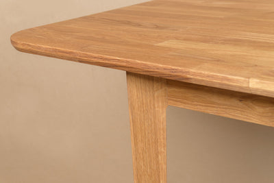 NordicStory Extendable solid oak dining table "France" 120-160 x 80 x 75 cm.