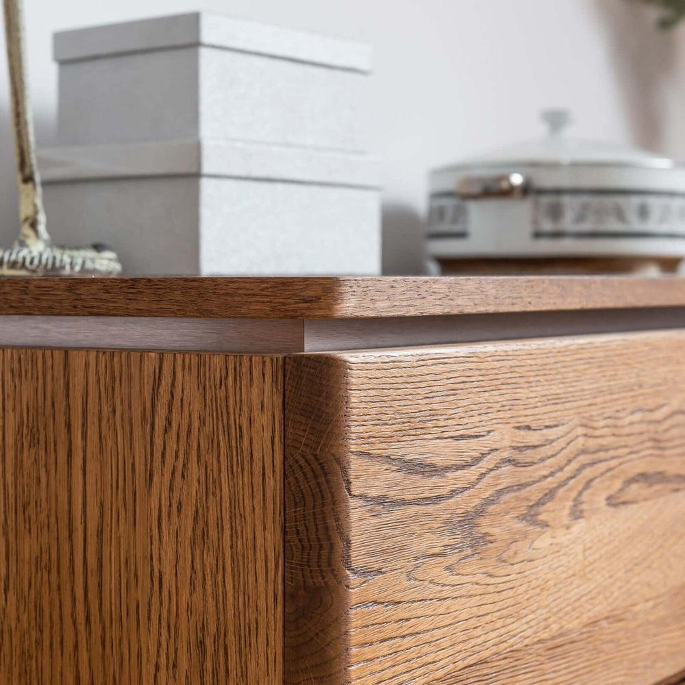 LoftStory Chest of drawers or TV stand in oak wood Montenegro 26 180 x 42 x 59 cm.