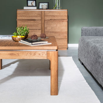 NordicStory Solid oak square coffee table modern rustic Nordic design