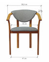 NordicStory Pack of 4 Alexis Dining Chairs, Solid Oak Frame, Upholstered in NORDIC GREY color