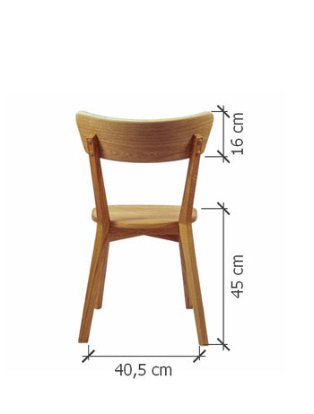 NordicStory Pack of 4 Dining Chairs DIANA, Solid Oak Frame
