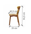 NordicStory Pack of 4 ISKU Dining Chairs, Solid Oak Frame