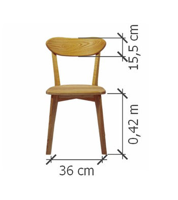 NordicStory Pack of 4 ISKU Dining Chairs, Solid Oak Frame