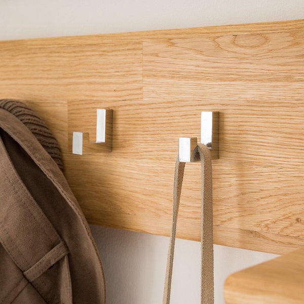 Wall coat rack in solid oak Arizona, 120 x 21 x 18 cm, NordicStory