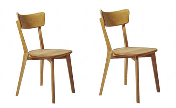 NordicStory Pack of 2 or 4 Solid Oak Dining Chairs Diana