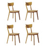 NordicStory Pack of 4 Solid Oak Dining Chairs 