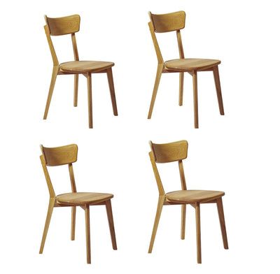NordicStory Pack of 4 Solid Oak Dining Chairs 