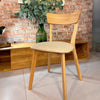 NordicStory Pack of 2 or 4 Solid Oak Dining Chairs Diana Beige