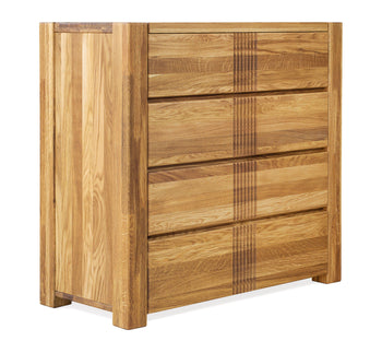 NordicStory Sideboard Chest of Drawers "Valencia" 96 x 43 x 94 cm. Solid Oak Wood 