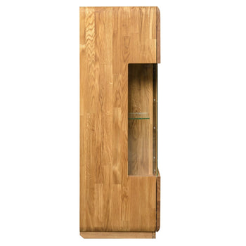 NordicStory Showcase Cabinet with glass solid oak "Faina 21" 100 x 45 x 131 cm.
