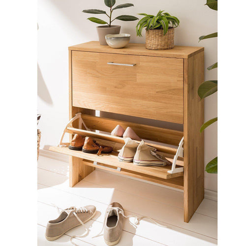 NordicStory Solid wood narrow oak shoe rack