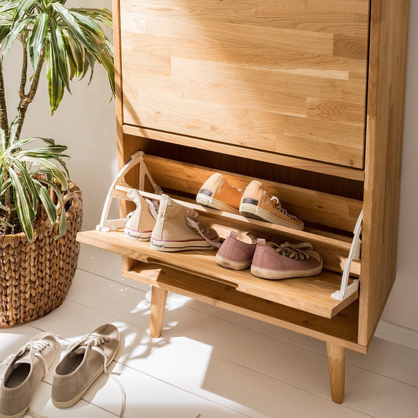 NordicStory Solid oak shoe rack Scandinavian nordic shoe cabinet 