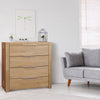  4 drawer Scandinavian style solid oak chest of drawers 