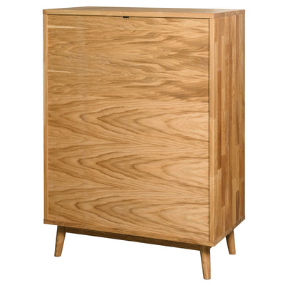Chest of drawers in solid oak wood rustic style