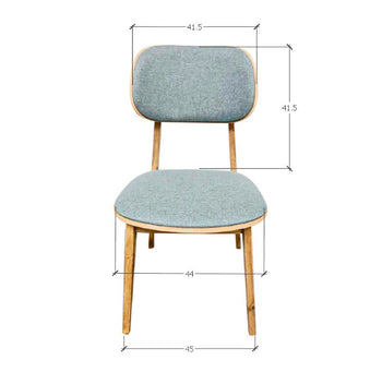 NordicStory Pack of 4 Varde Dining Chairs, Solid Oak Frame, Nordic Grey Upholstery
