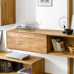 NordicStory Solid oak floating closet wall cabinet