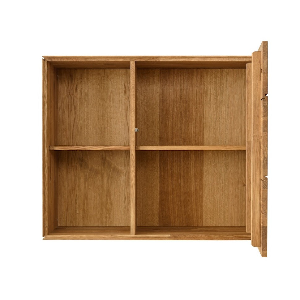 NordicStory Solid oak floating closet hanging cabinet