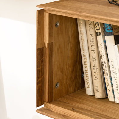 NordicStory Solid oak floating closet wall cabinet