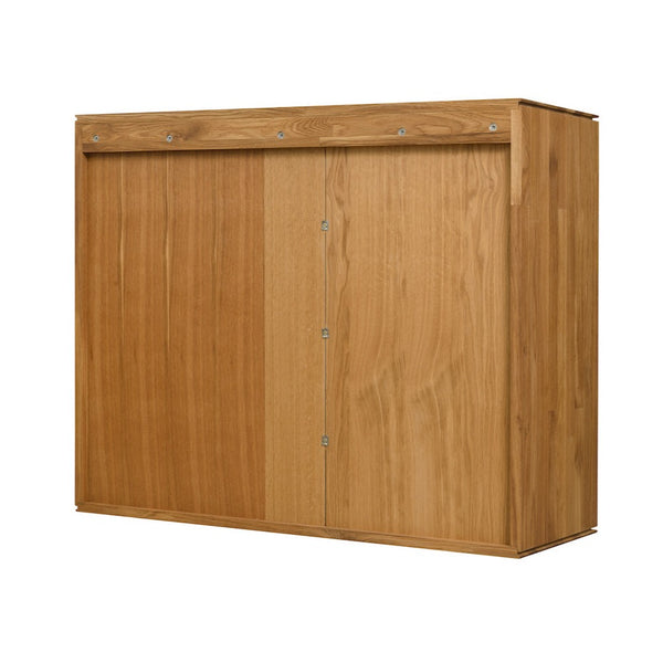 NordicStory Solid oak floating closet hanging cabinet