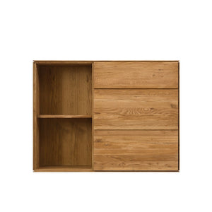 NordicStory Solid oak floating closet hanging cabinet