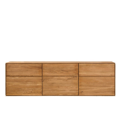 NordicStory Solid oak floating closet with wall-mounted chest of drawers