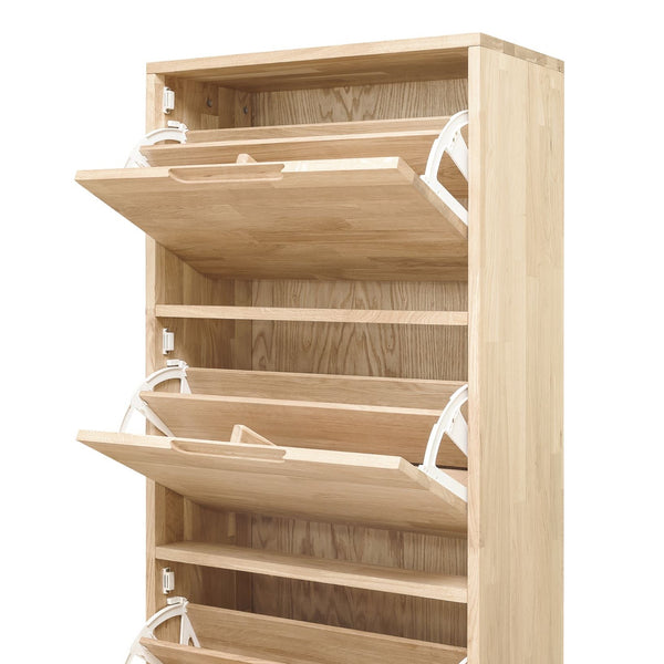 NordicStory Shoe rack in oak solid wood 