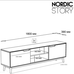 Solid oak TV stand Escandi | NordicStory