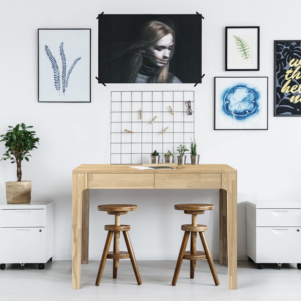NordicStory desk living room office desk solid wood oak 100 natural bleached natural
