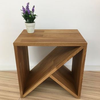 NordicStory Side table, solid oak bedside table "Denmark" 45 x 30 x 45 cm.